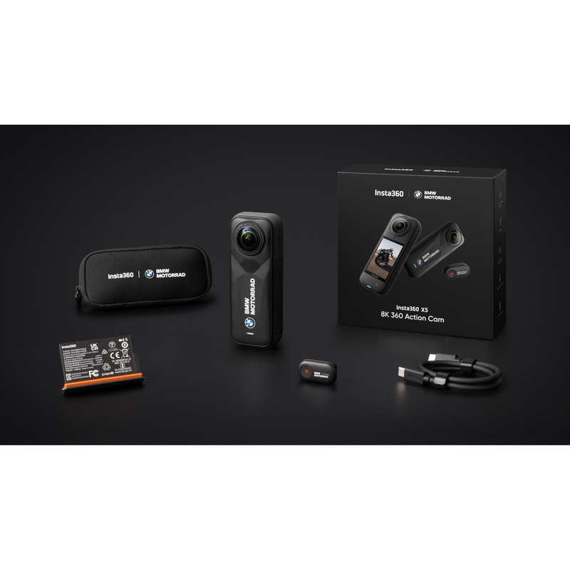 Insta360 X5 BMW Motorrad Edition sporta kamera, melna