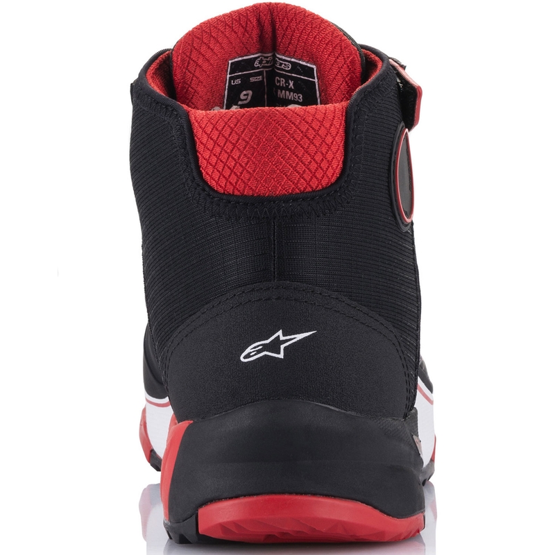 Alpinestars CR-X Drystar MM93 motociklu zābaku kolekcija melni-sarkani-balti