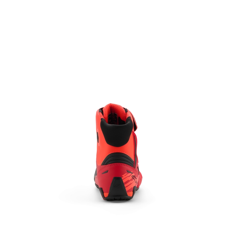 Alpinestars Faster-4 MM93 motociklu zābaki, fluorescējoša kolekcija, sarkani-sarkani-melni