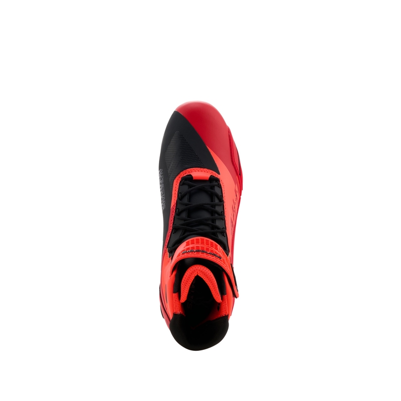 Alpinestars Faster-4 MM93 motociklu zābaki, fluorescējoša kolekcija, sarkani-sarkani-melni