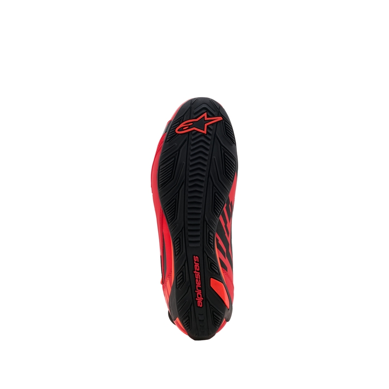 Alpinestars Faster-4 MM93 motociklu zābaki, fluorescējoša kolekcija, sarkani-sarkani-melni
