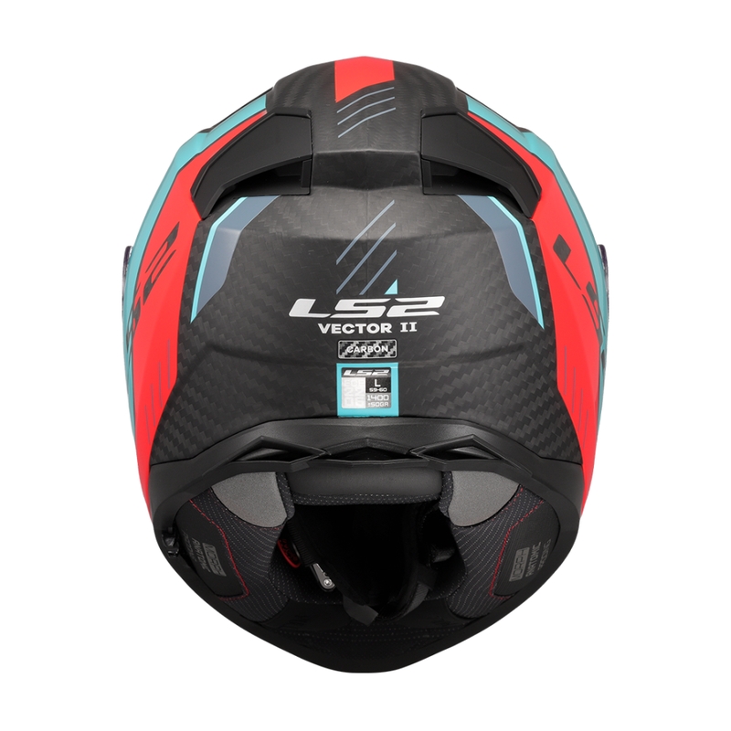 Pilna izmēra motocikla ķivere LS2 FF811 Vector II C Grid sarkana-tirkīza - II. kvalitāte