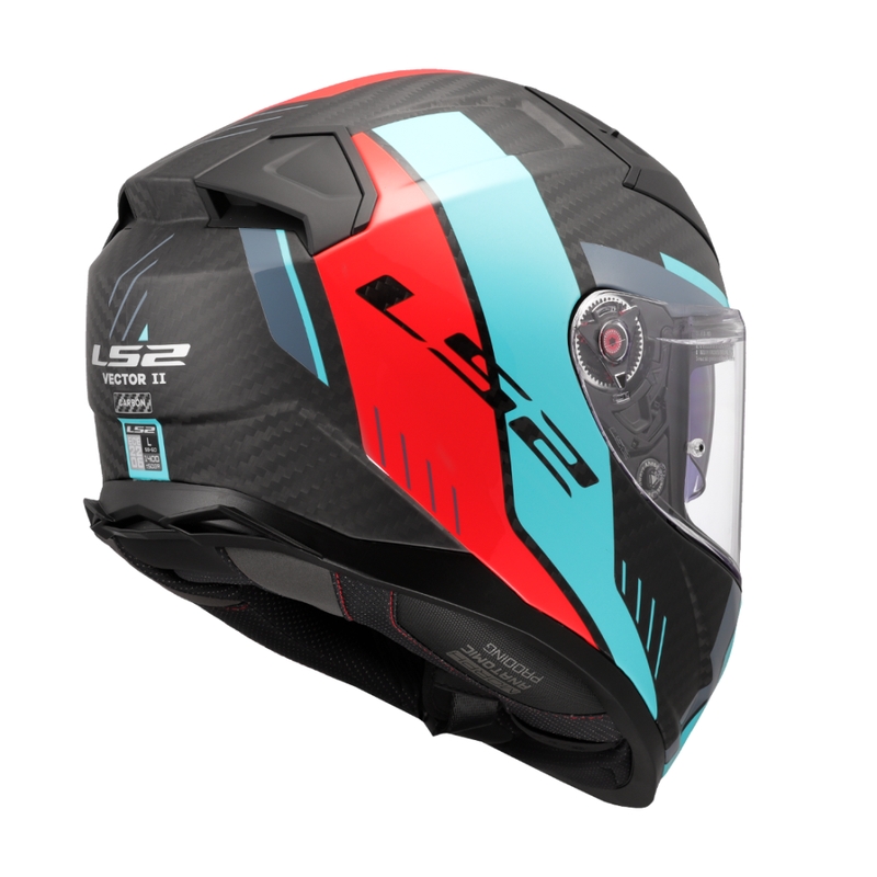 Pilna izmēra motocikla ķivere LS2 FF811 Vector II C Grid sarkana-tirkīza - II. kvalitāte