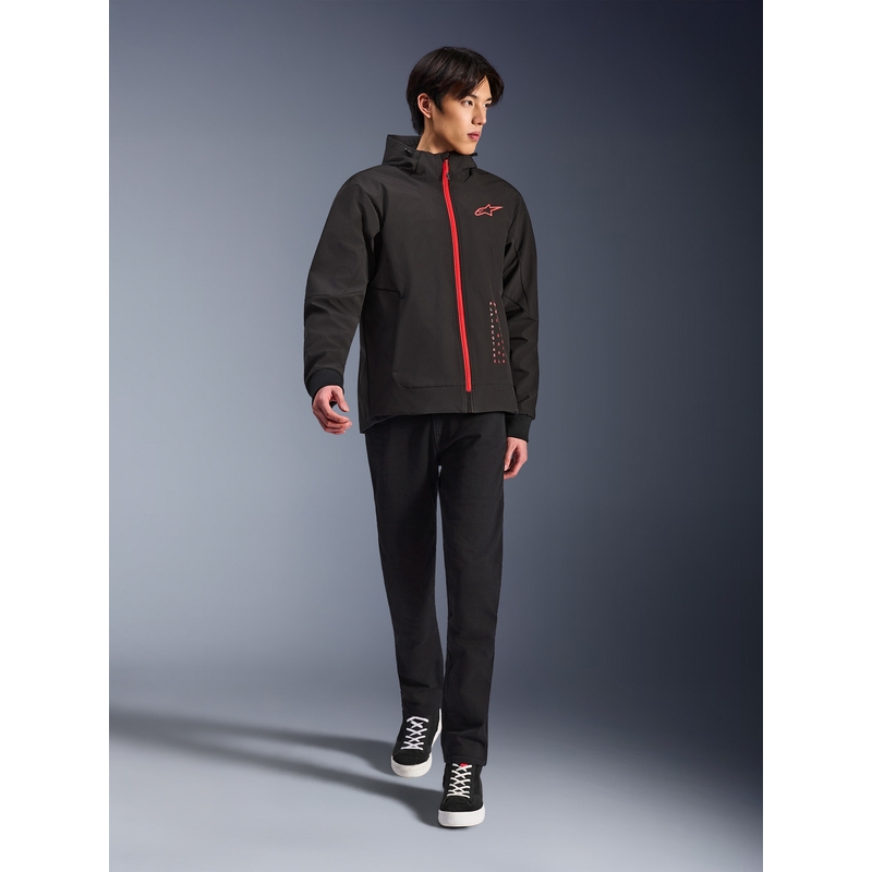 Alpinestars RADIUM TECH HOODIE motocikla sporta krekls melns-sarkans