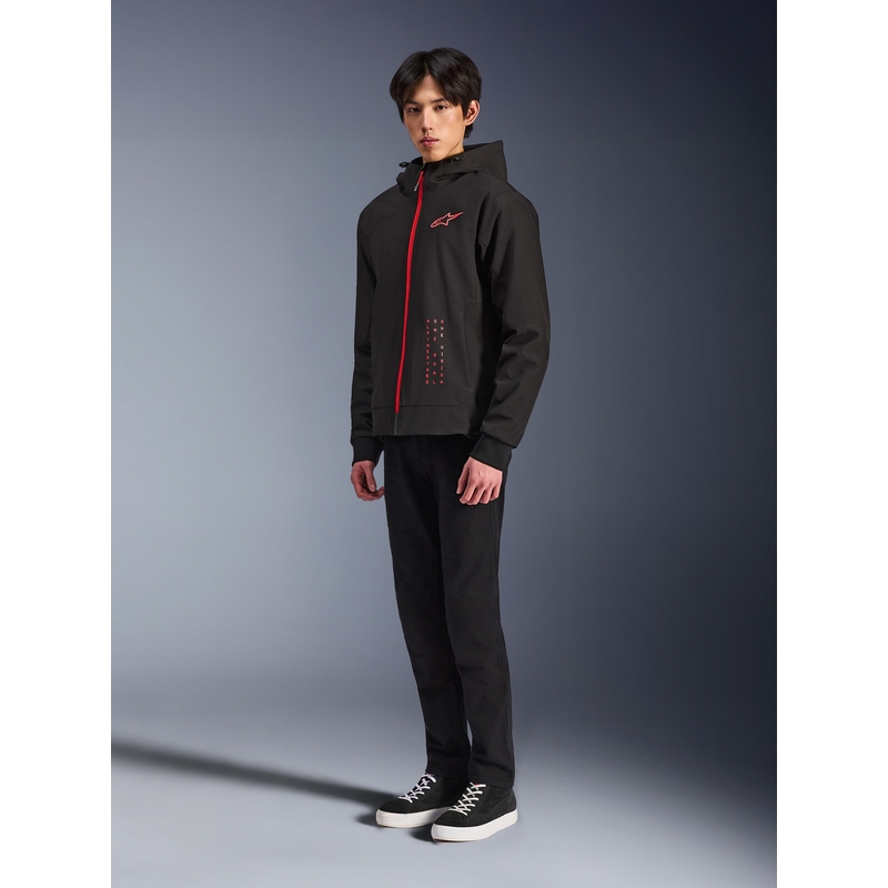 Alpinestars RADIUM TECH HOODIE motocikla sporta krekls melns-sarkans