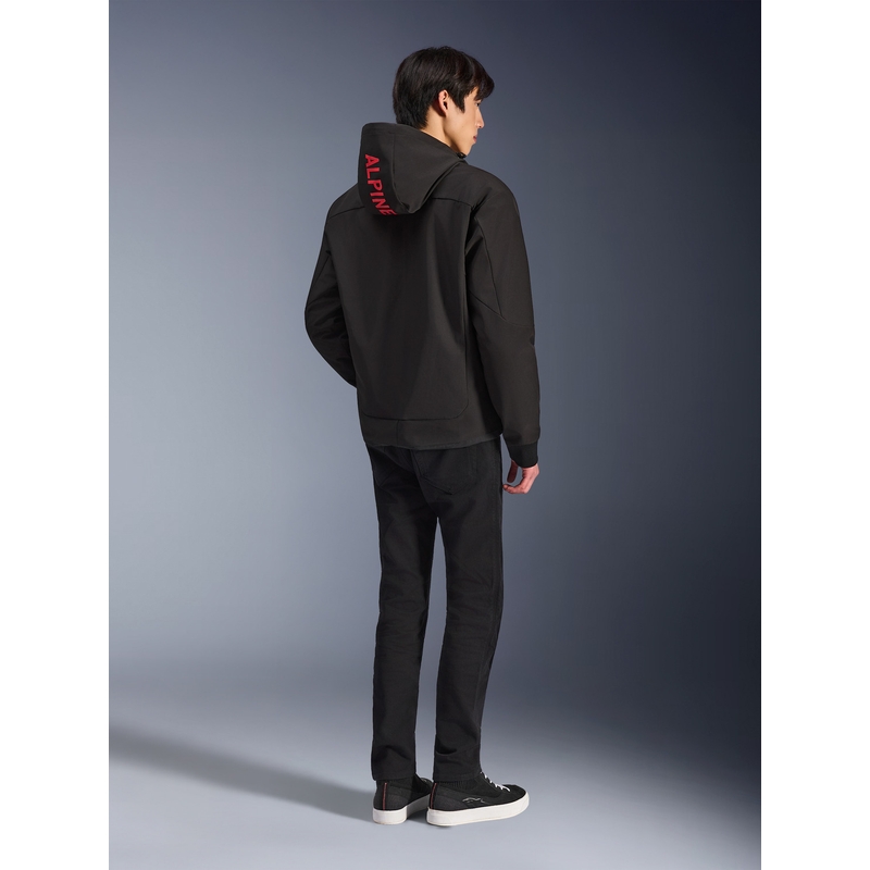Alpinestars RADIUM TECH HOODIE motocikla sporta krekls melns-sarkans