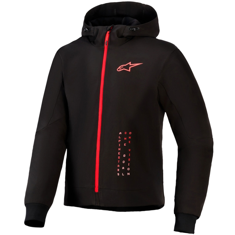 Alpinestars RADIUM TECH HOODIE motocikla sporta krekls melns-sarkans