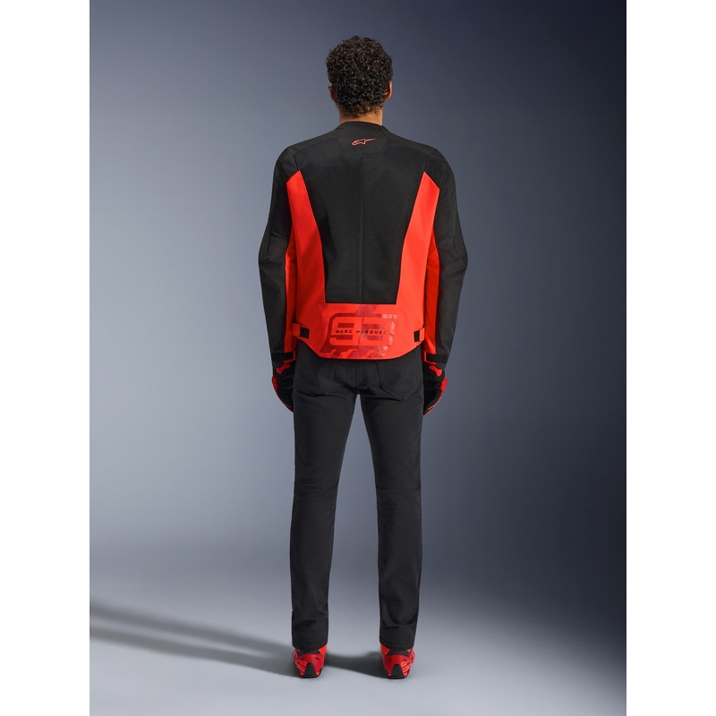 Alpinestars C-1 AIR MM93 motocikla jaka, fluorescējoša kolekcija, sarkana-sarkana-melna