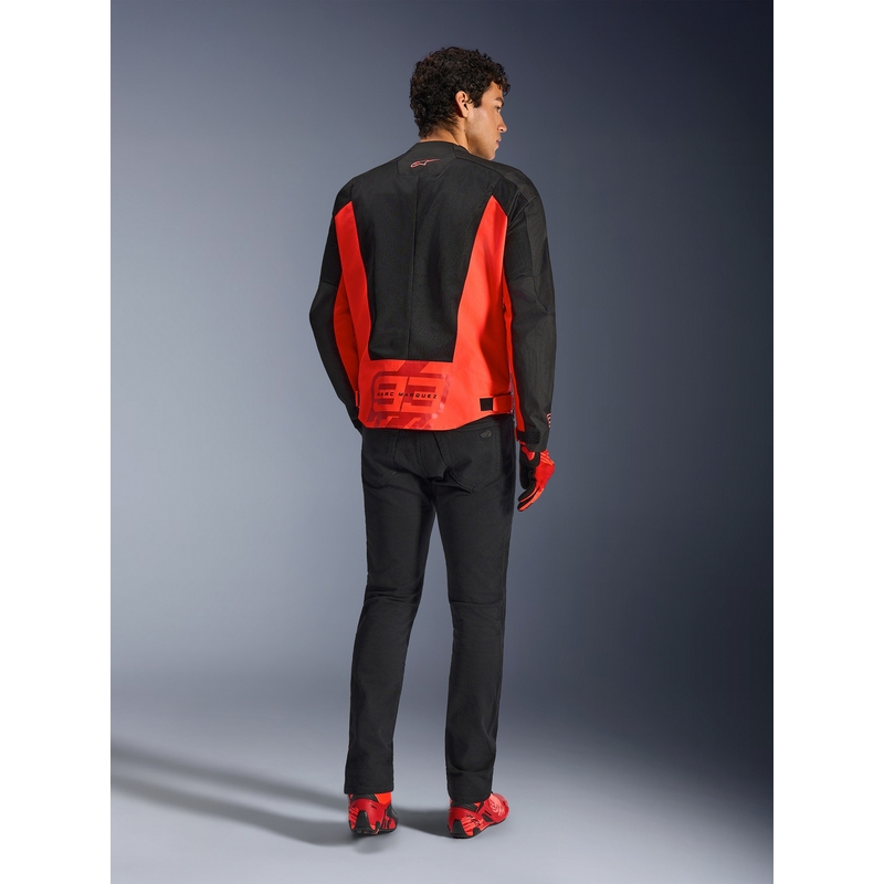 Alpinestars C-1 AIR MM93 motocikla jaka, fluorescējoša kolekcija, sarkana-sarkana-melna