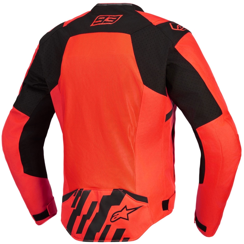 Alpinestars T-SPS Air V2 MM93 motocikla jaka, fluorescējoša kolekcija, sarkana-melna