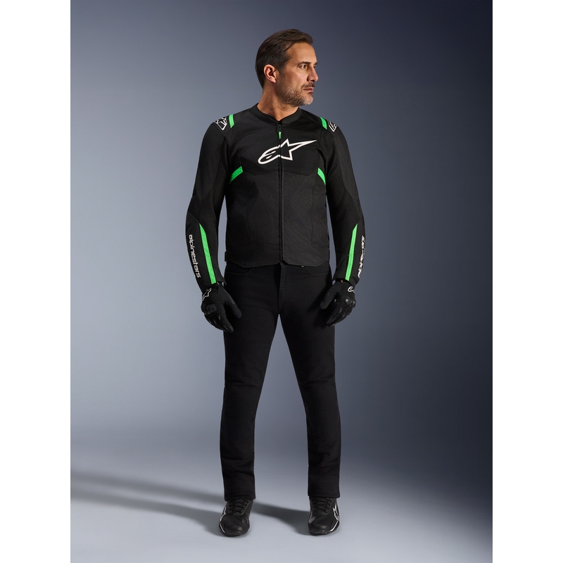 Alpinestars T-SPS Air V2 motocikla jaka melna-fluo zaļa