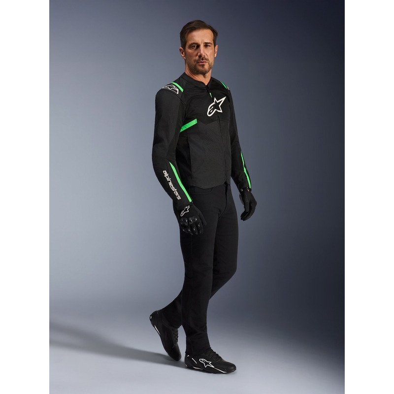 Alpinestars T-SPS Air V2 motocikla jaka melna-fluo zaļa