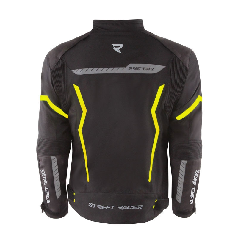 Street Racer Flex Air melni-fluo dzeltena motocikla jaka - II. kvalitāte