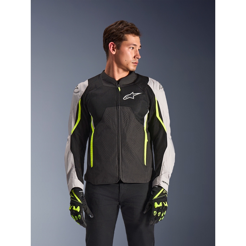 Alpinestars AST V3 Air motocikla jaka balta-fluorescēta-melna