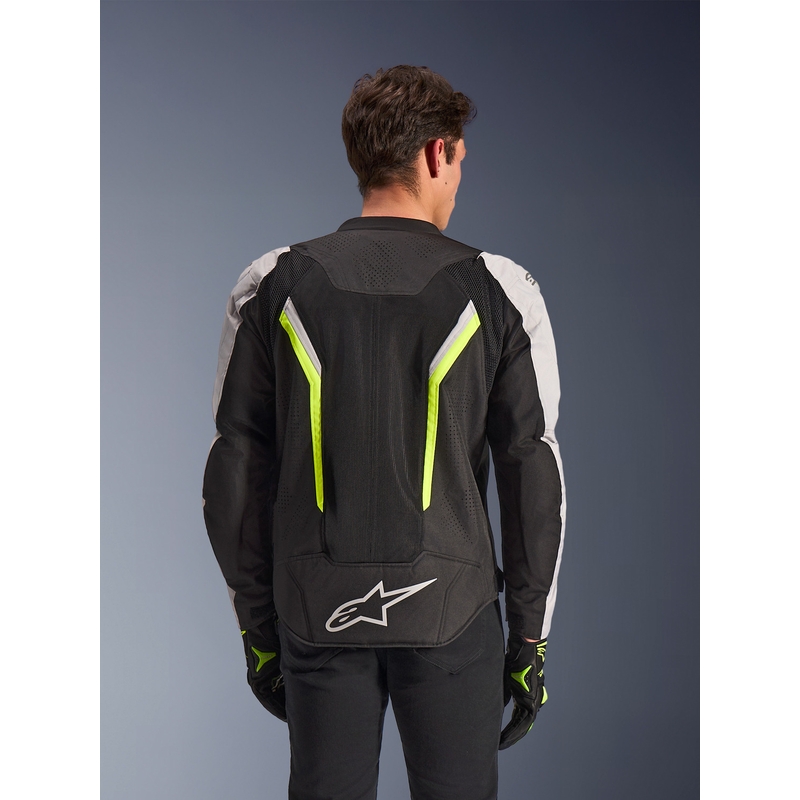 Alpinestars AST V3 Air motocikla jaka balta-fluorescēta-melna