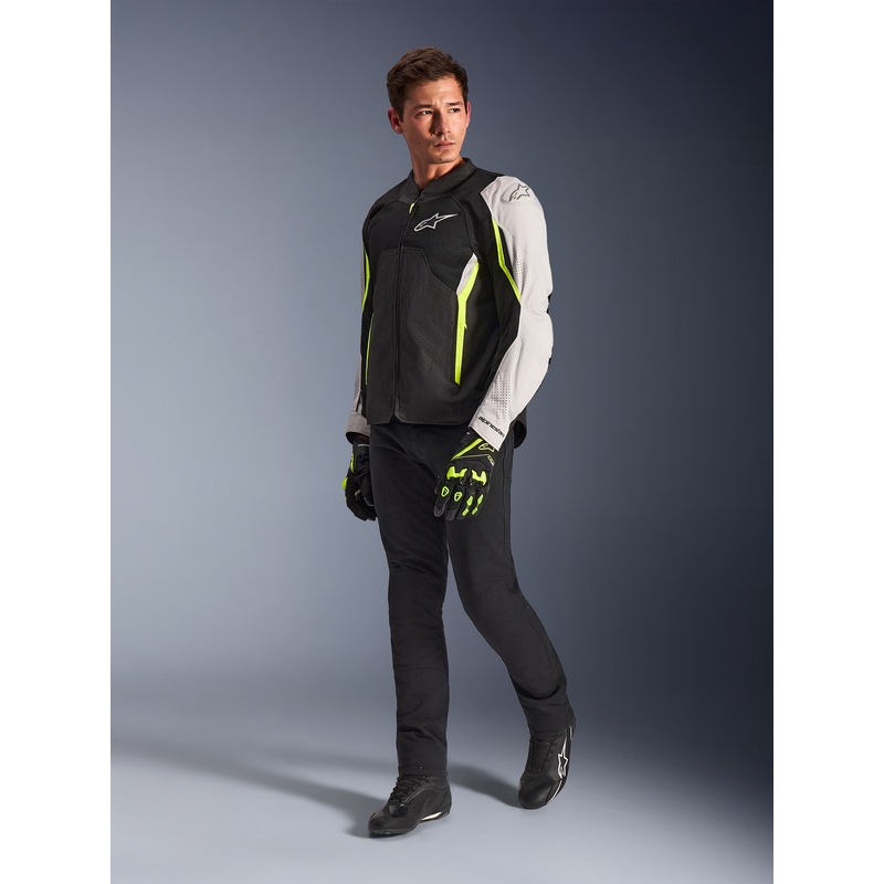Alpinestars AST V3 Air motocikla jaka balta-fluorescēta-melna