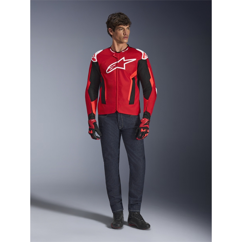 Alpinestars T-GP Air motocikla jaka sarkana-fluorescēta-sarkana-balta-melna