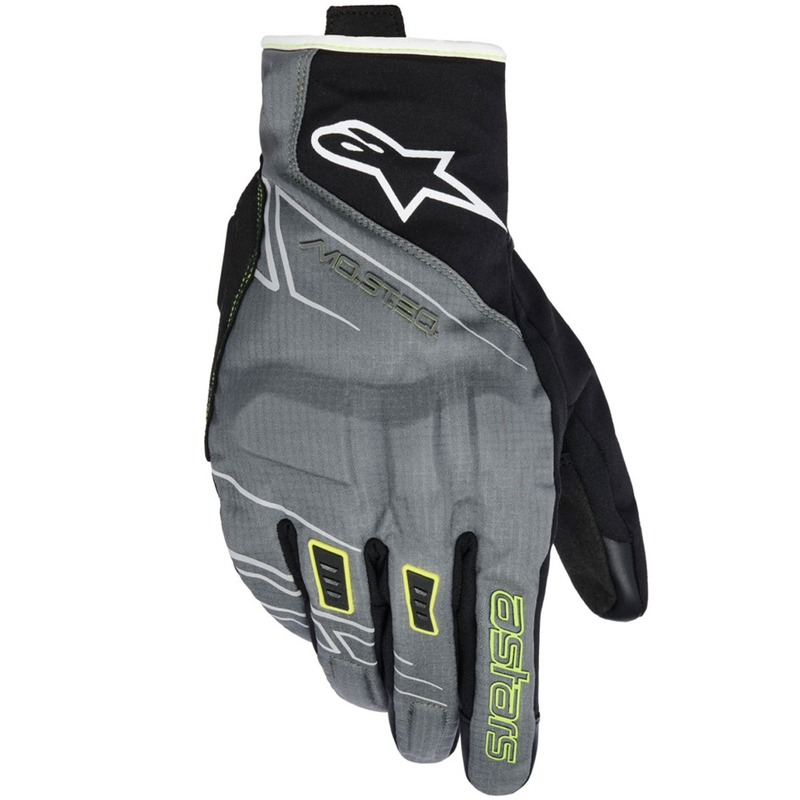 Alpinestars MOBLAST ūdensnecaurlaidīgi motocikla cimdi pelēki-melni-fluorēti dzelteni-balti