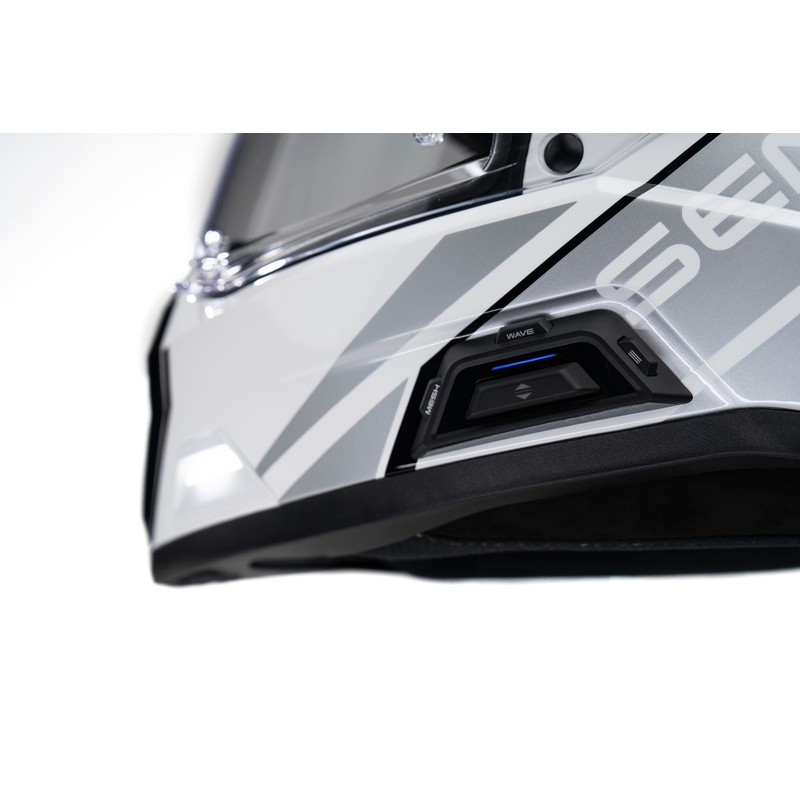 Enduro motocikla ķivere ar austiņām SENA Outlander spīdīgi balta