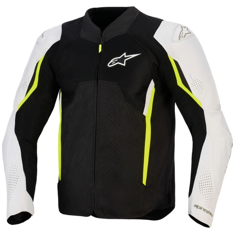Alpinestars AST V3 Air motocikla jaka balta-fluorescēta-melna