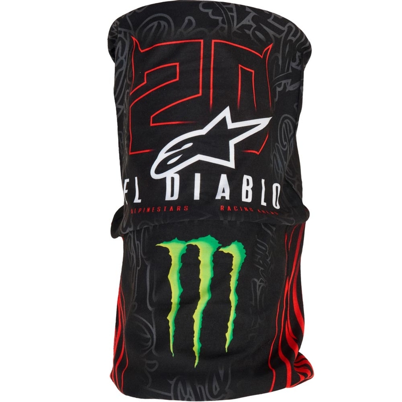 Alpinestars FQ20 Monster Collection kakla aizsargs melns-fluorescējošs sarkans-zils-zaļš