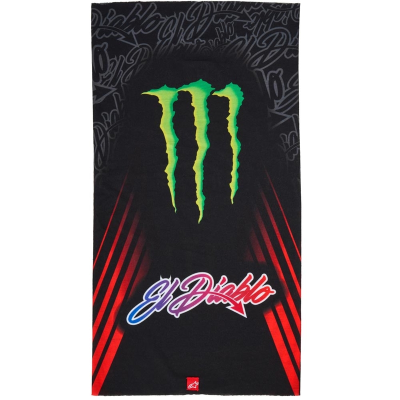 Alpinestars FQ20 Monster Collection kakla aizsargs melns-fluorescējošs sarkans-zils-zaļš