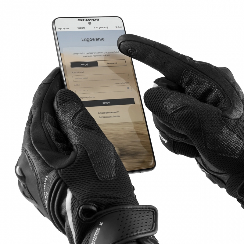 Shima Spark 3.0 motocikla cimdi melni-balti