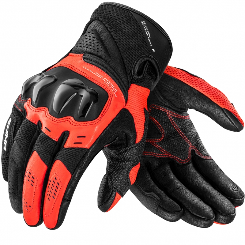 Shima Spark 3.0 motocikla cimdi, fluorescējoši sarkani