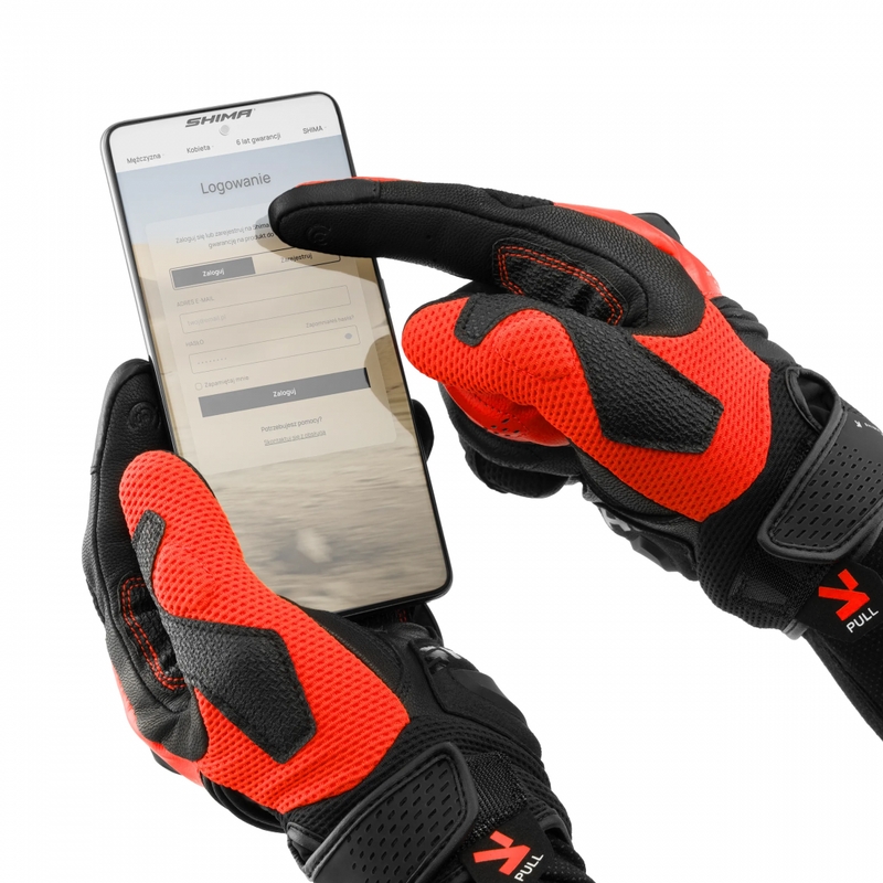 Shima Spark 3.0 motocikla cimdi, fluorescējoši sarkani
