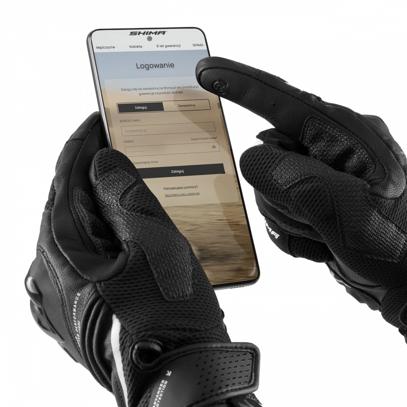 Sieviešu motocikla cimdi Shima Spark 3.0 melni balti