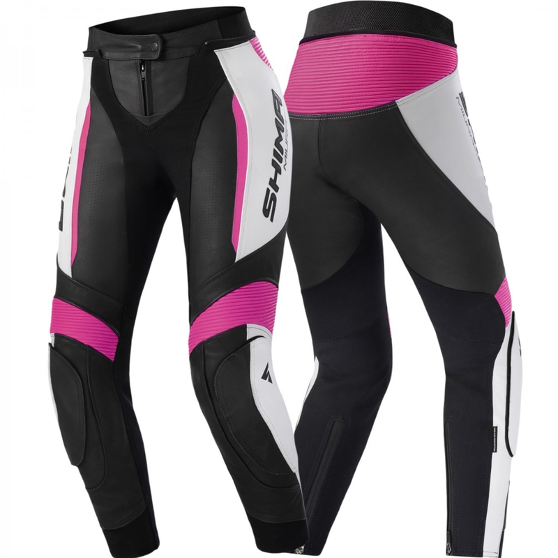 Sieviešu motocikla bikses Shima Miura 2.0 melnas-fluorescēti rozā
