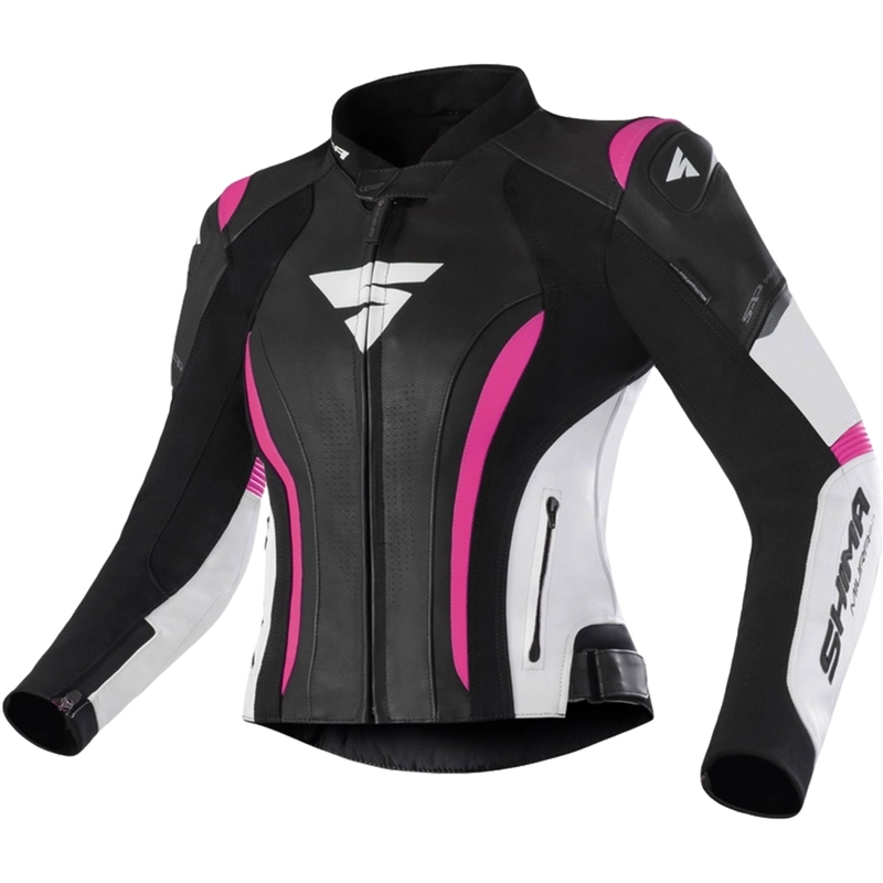Sieviešu motocikla jaka Shima Miura 2.0 melna-fluorescējoši rozā