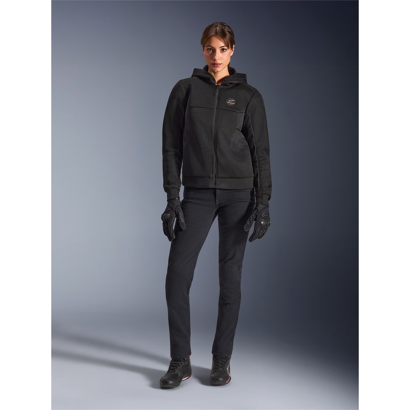 Alpinestars Stella Chrome Superairflow sieviešu motocikla jaka melna-vara krāsā