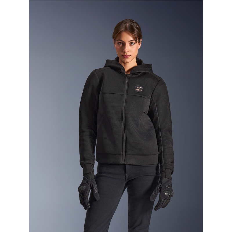 Alpinestars Stella Chrome Superairflow sieviešu motocikla jaka melna-vara krāsā