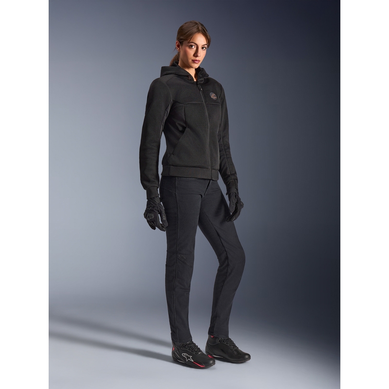 Alpinestars Stella Chrome Superairflow sieviešu motocikla jaka melna-vara krāsā