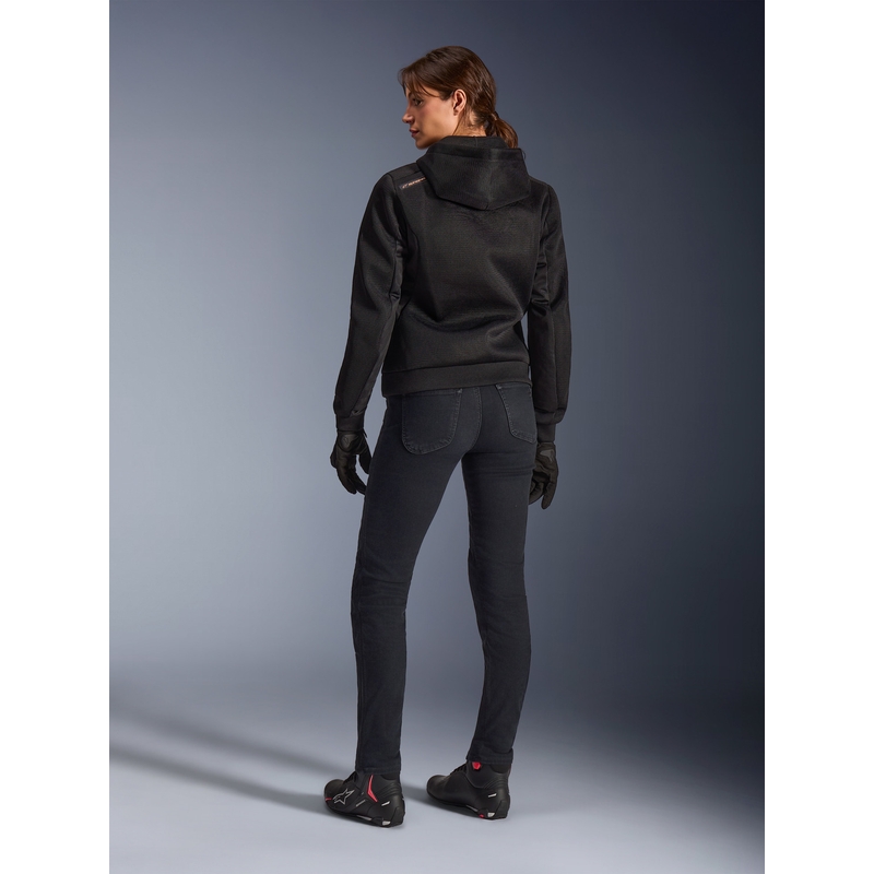 Alpinestars Stella Chrome Superairflow sieviešu motocikla jaka melna-vara krāsā