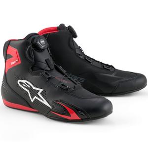 Alpinestars Celer motociklu zābaki melni-sarkani-balti