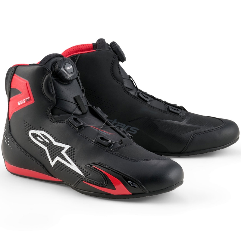 Alpinestars Celer motociklu zābaki melni-sarkani-balti