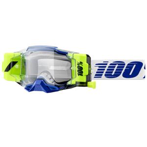 Motokrosa brilles 100% - USA Armega Forecast zilas ar caurspīdīgu pleksiglasu
