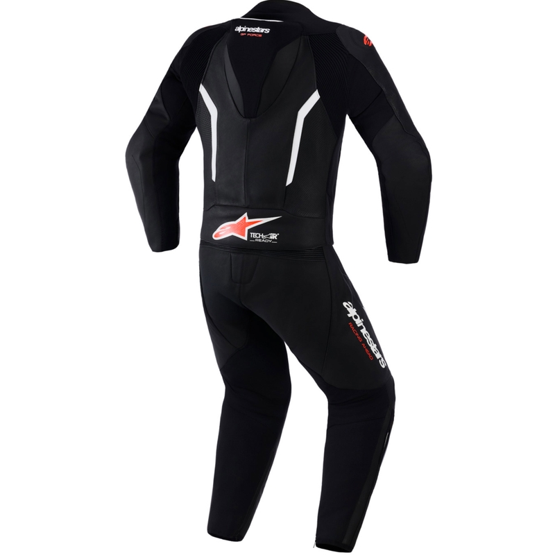 Alpinestars GP Force V2 divdaļīgs ādas kombinezons melns-balts-fluorescējoši sarkans