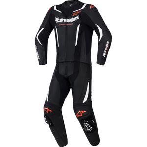 Alpinestars GP Force V2 divdaļīgs ādas kombinezons melns-balts-fluorescējoši sarkans