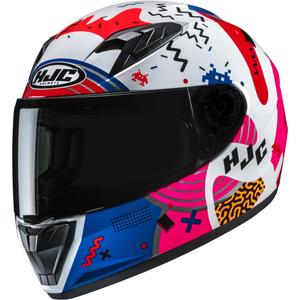 Bērnu slēgta motocikla ķivere HJC Y10 Mika MC28 balta-rozā-zila