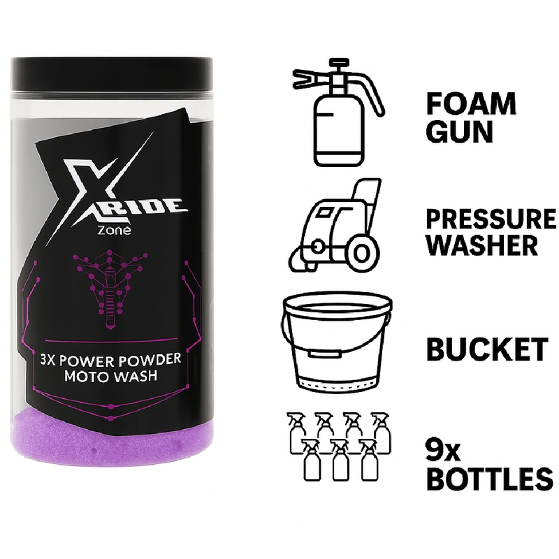 Pulverveida motociklu šampūns XzoneRide® Power Powder-Moto Wash 60 g