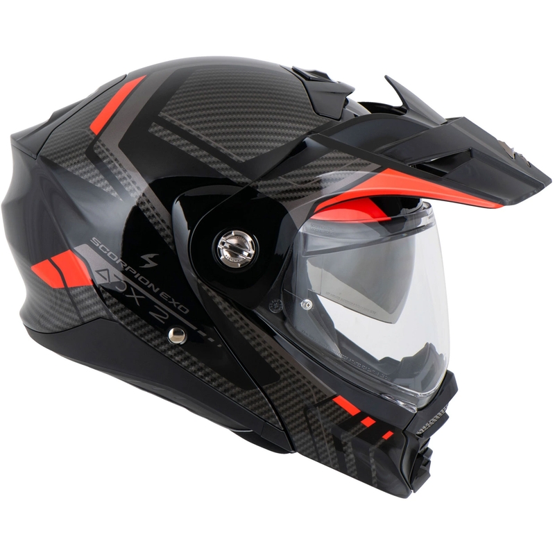 Scorpion ADX-2 LEWIS atveramā motocikla ķivere melna-sarkana
