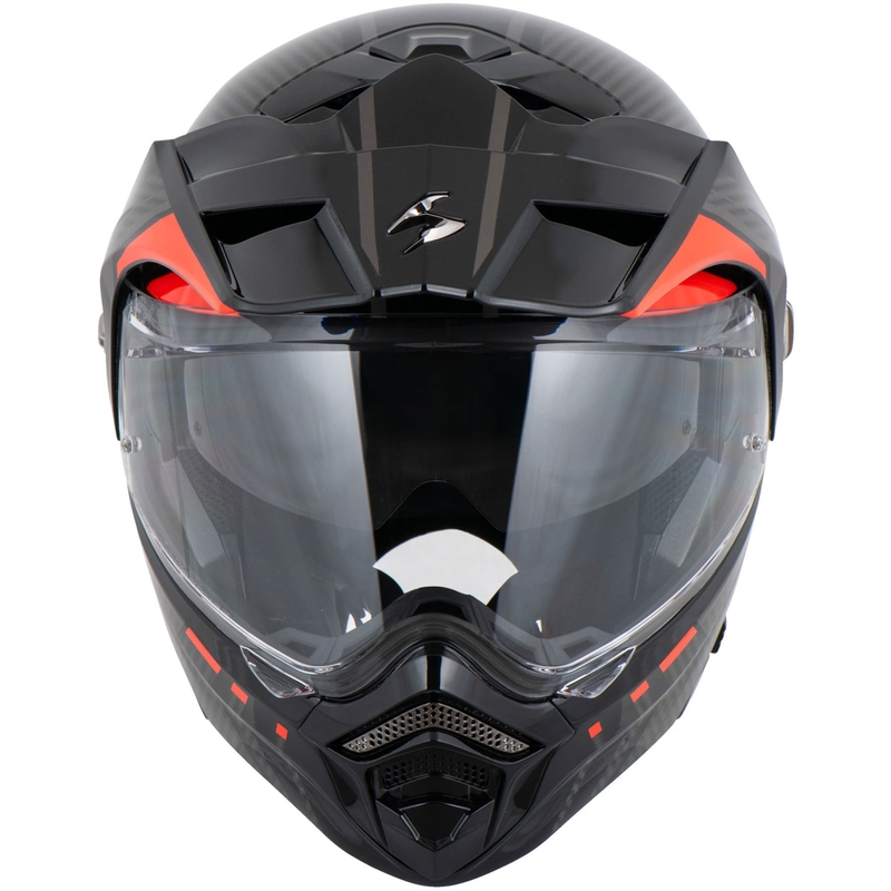 Scorpion ADX-2 LEWIS atveramā motocikla ķivere melna-sarkana