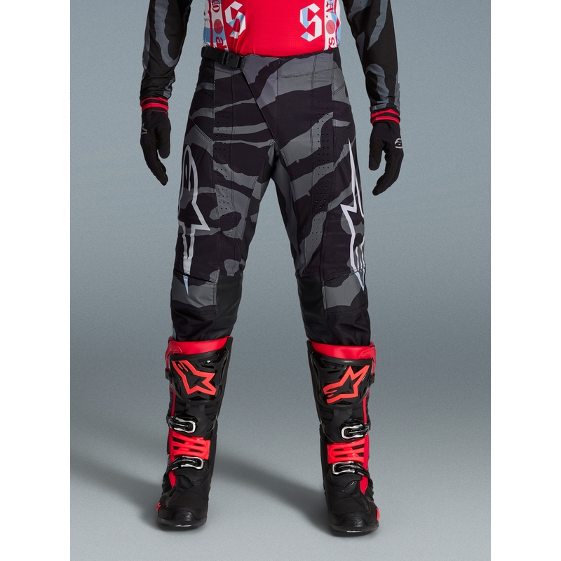 Alpinestars Techstar ierobežotā izdevuma Beast Coast motokrosa bikses pelēkas-melnas-oranžas
