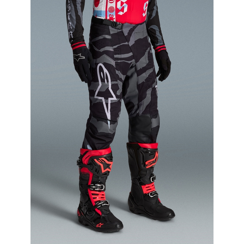 Alpinestars Techstar ierobežotā izdevuma Beast Coast motokrosa bikses pelēkas-melnas-oranžas