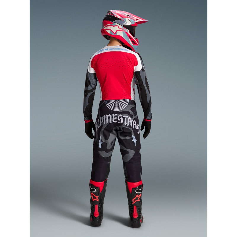 Alpinestars Techstar ierobežotā izdevuma Beast Coast motokrosa bikses pelēkas-melnas-oranžas