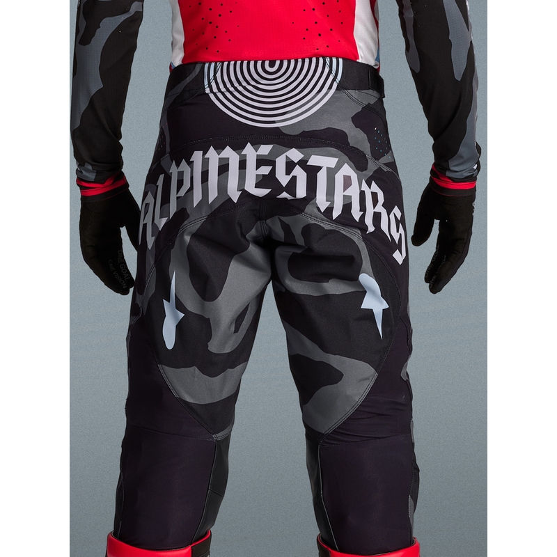 Alpinestars Techstar ierobežotā izdevuma Beast Coast motokrosa bikses pelēkas-melnas-oranžas