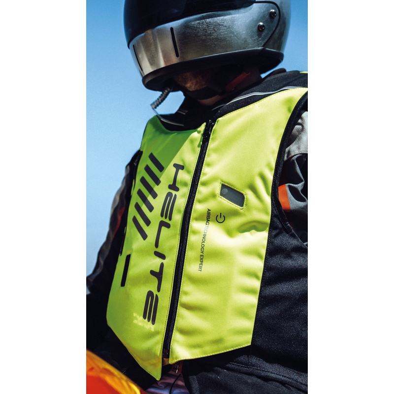 Helite Double Turtle Hivis drošības veste ar gaisa spilvenu, zaļa-dzeltena